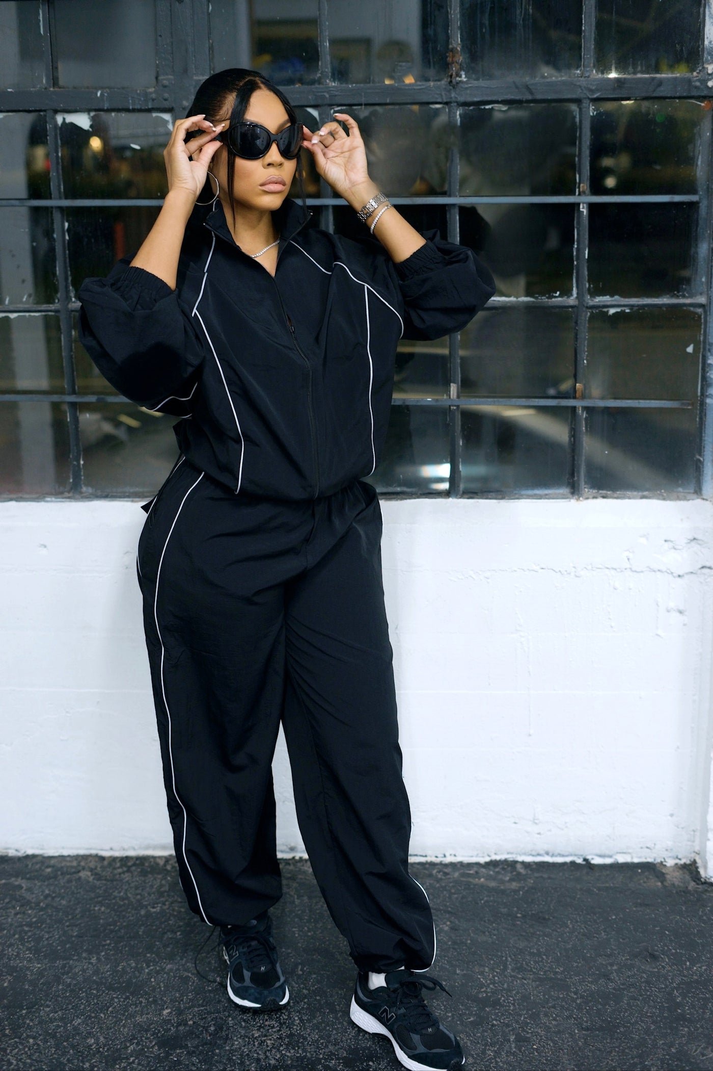 FB SPORT SWOOSH BLACK JOGGER SET