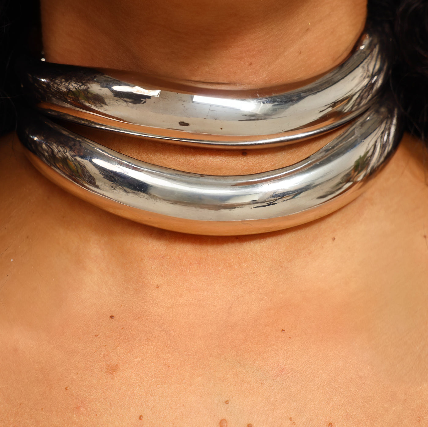 Silver Half Cuff Gold Necklace