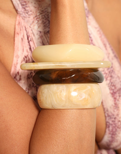 Caramel Swirl Bangle Set