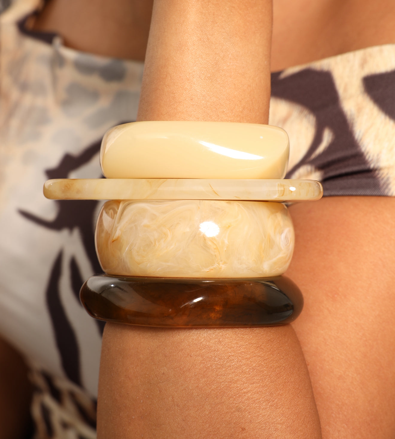 Caramel Swirl Bangle Set