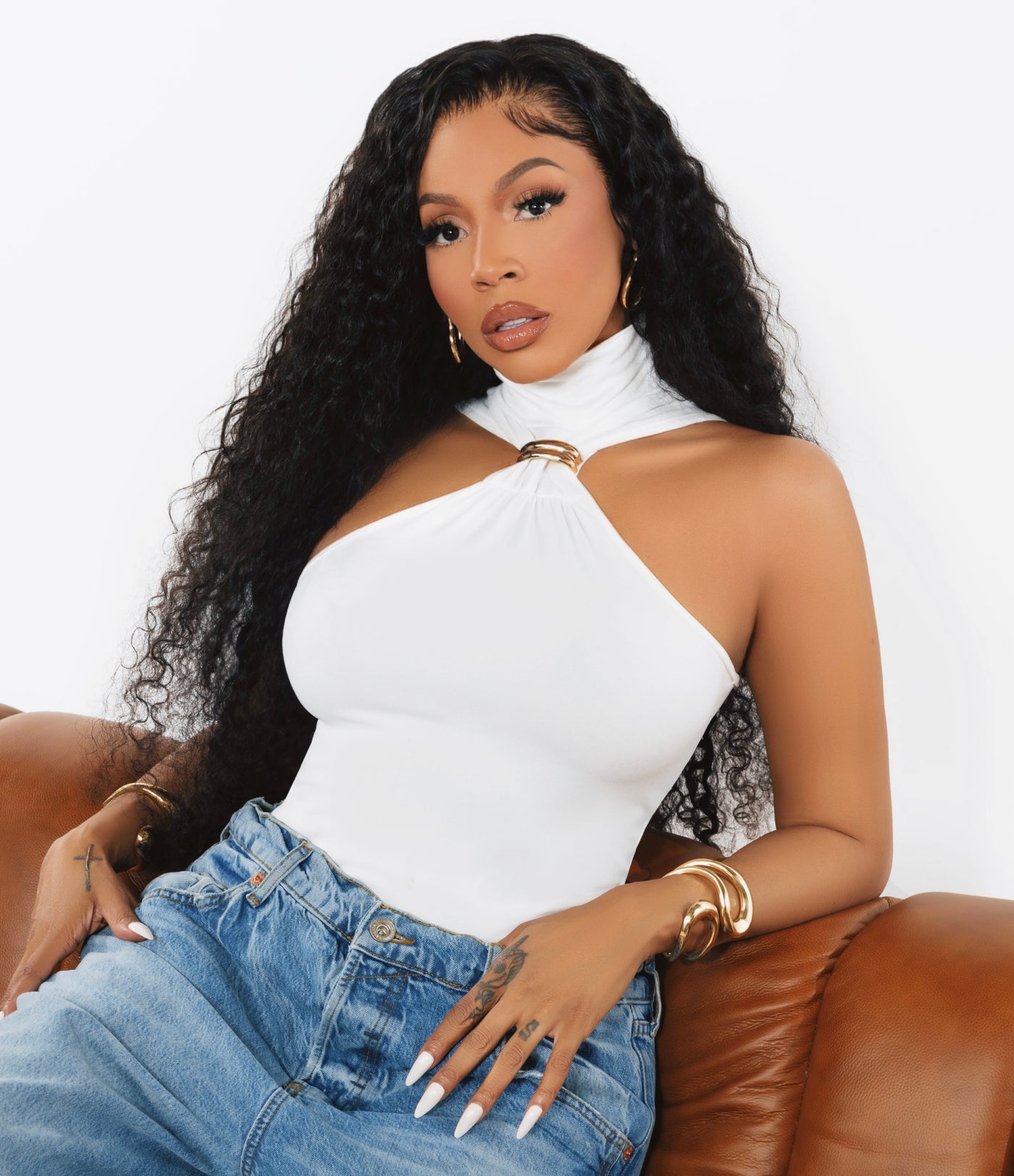 Gold Ring High Neck Top