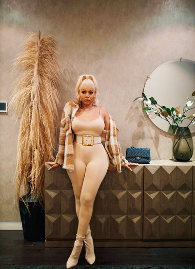 Nude Spaghetti Strap Jumpsuit